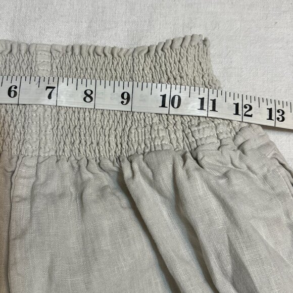 Wrap London 100% Linen Wide Leg Pants Women’s Size 6 Smocked Waist Casual - Picture 8 of 11